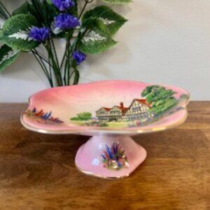 Royal Winton Grimwades‎ Pink Cottage Pedestal Dish Vintage English Lustreware